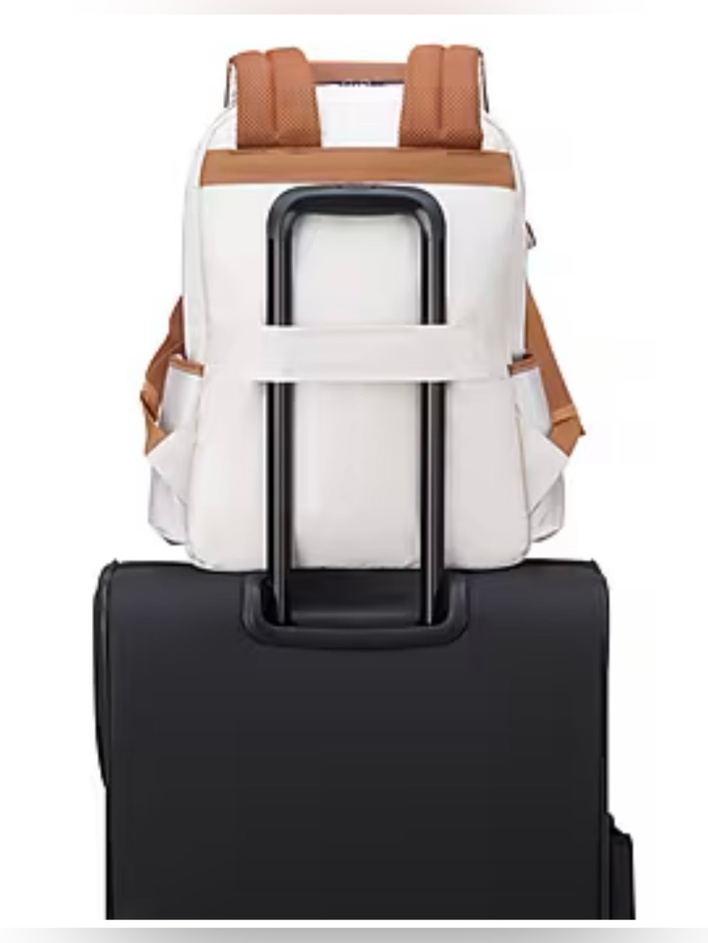 Cream and Tan Laptop Backpack Tote - Unbranded Women’s Bag - Picture 3 of 3